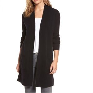 Halogen Rib Knit Wool & Cashmere Cardigan